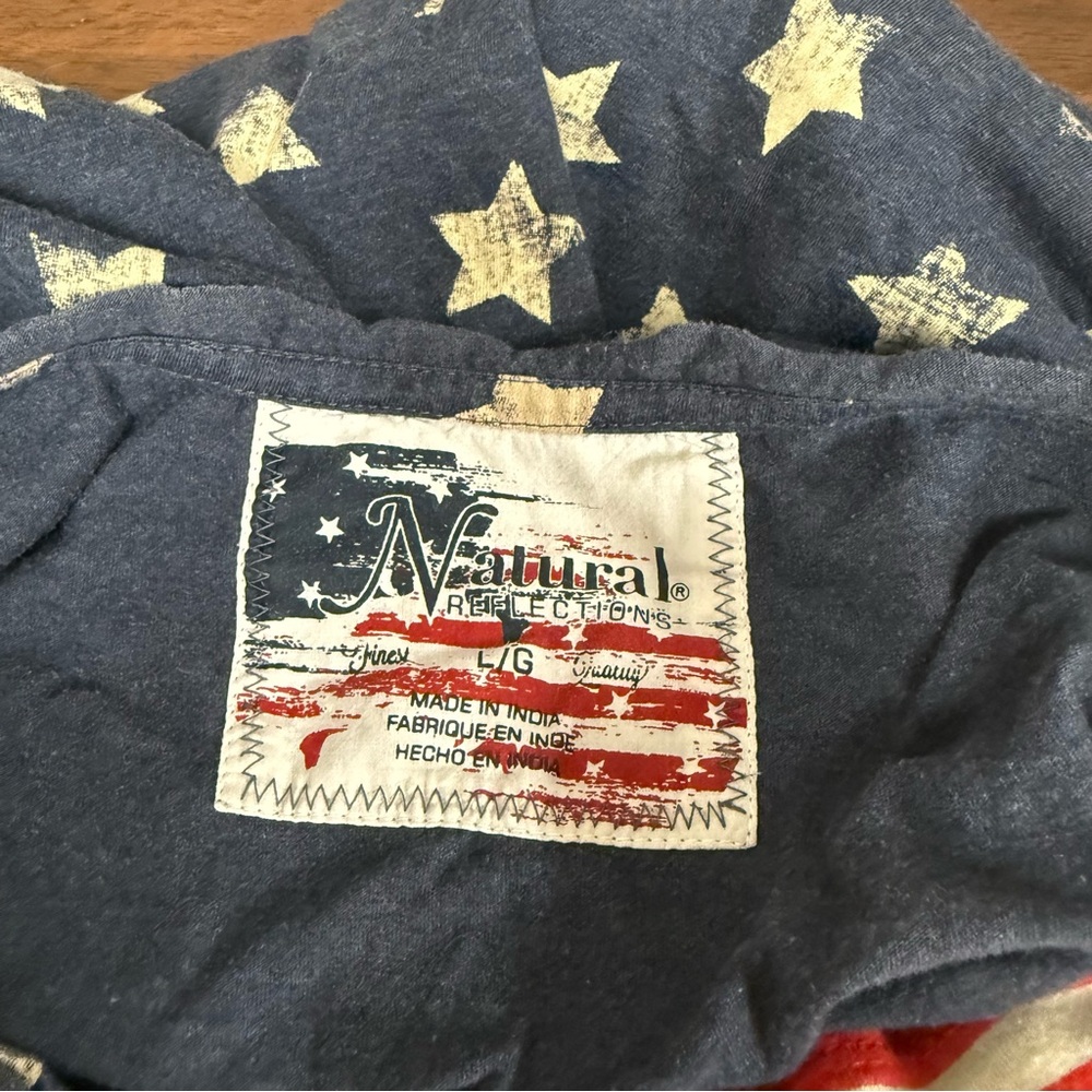 Natural Reflections Star Tank L | Patriotic USA Flag Pocket 4th of July Top - Picture 6 of 8